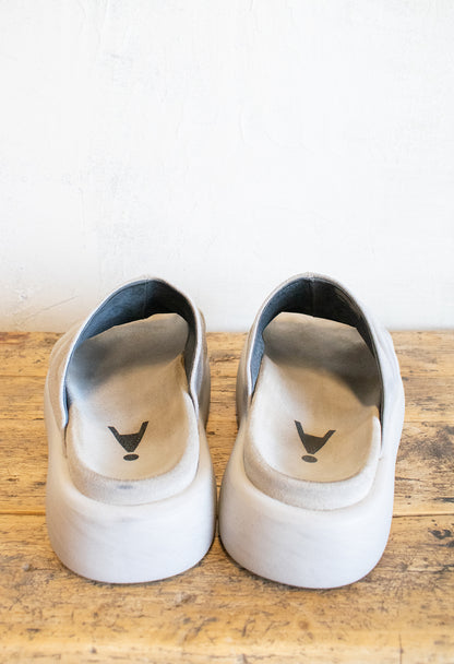 Ruched Suede Platform Slide