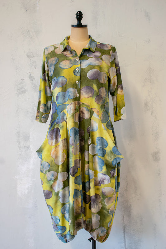 Alembika; Lime Polka Dot Dress