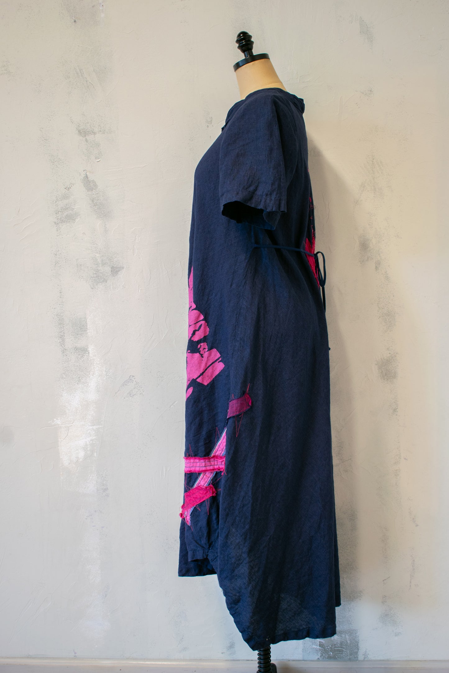 Mara Gibbucci; Navy and Hot Pink Short Sleeve Dress