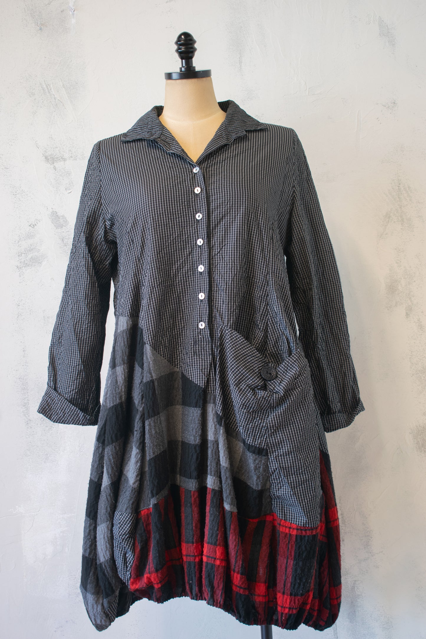 Alembika; Windowpane and Plaid Dress