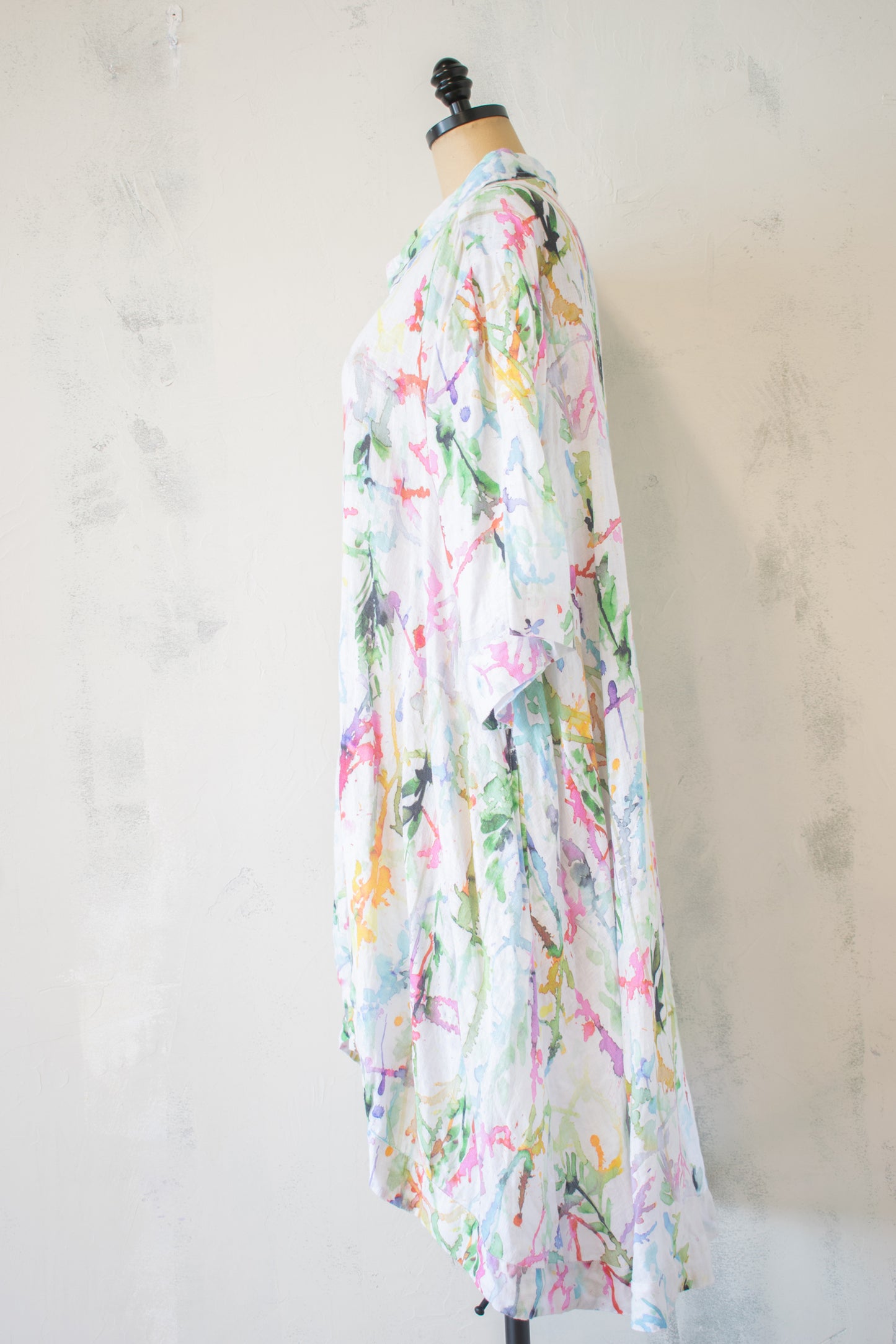 Grizas; Linen Watercolor Splatter Tunic