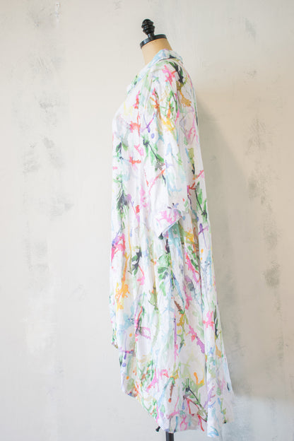 Grizas; Linen Watercolor Splatter Tunic