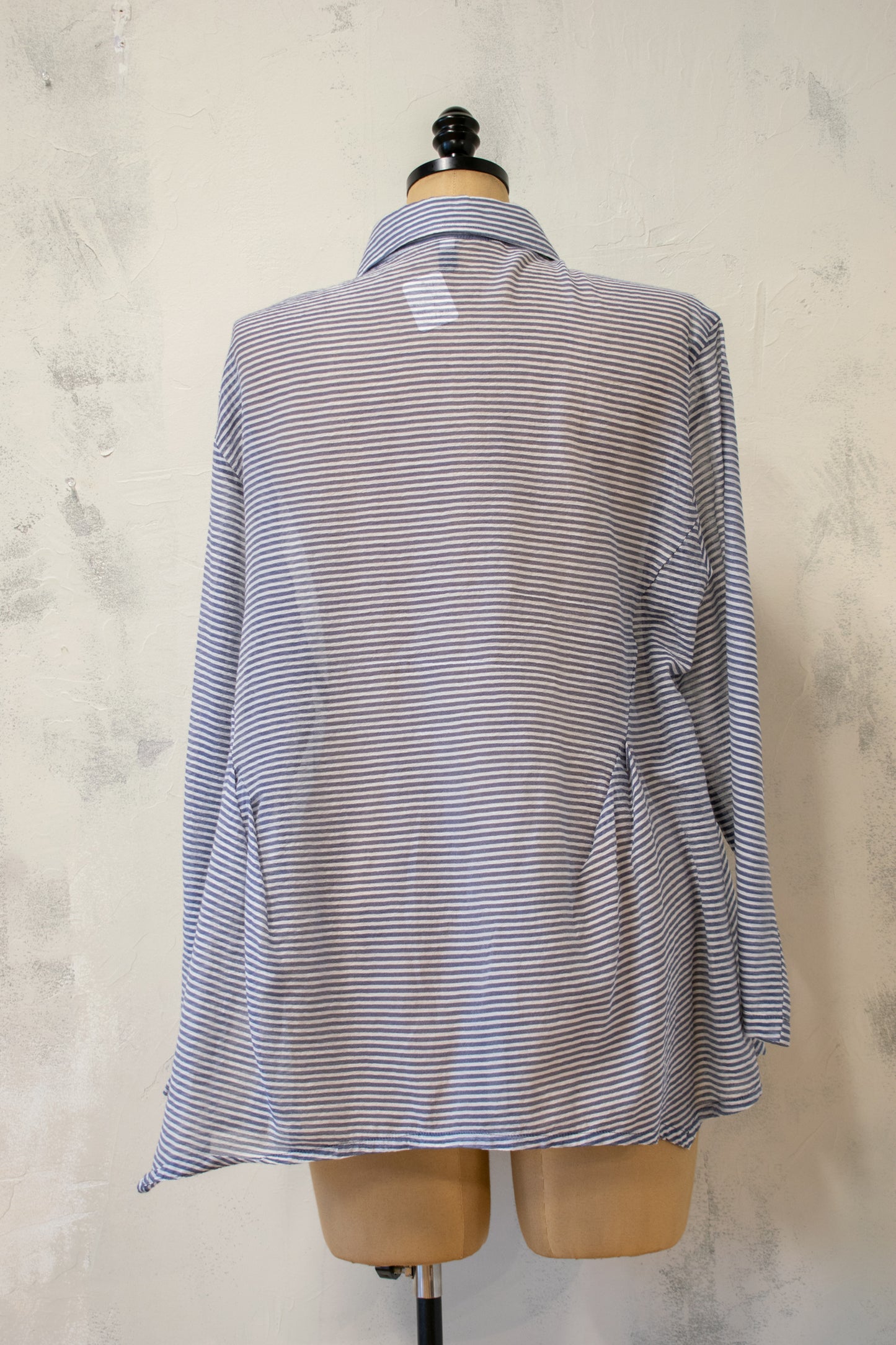 Dress To Kill; Stripe Long Sleeve Gathered Shirt