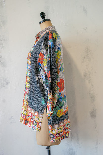 Johnny Was; Chinoiserie Printed Silk Blouse