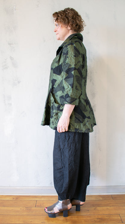 Crinkle Jacquard Button Jacket
