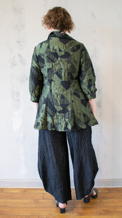 Crinkle Jacquard Button Jacket