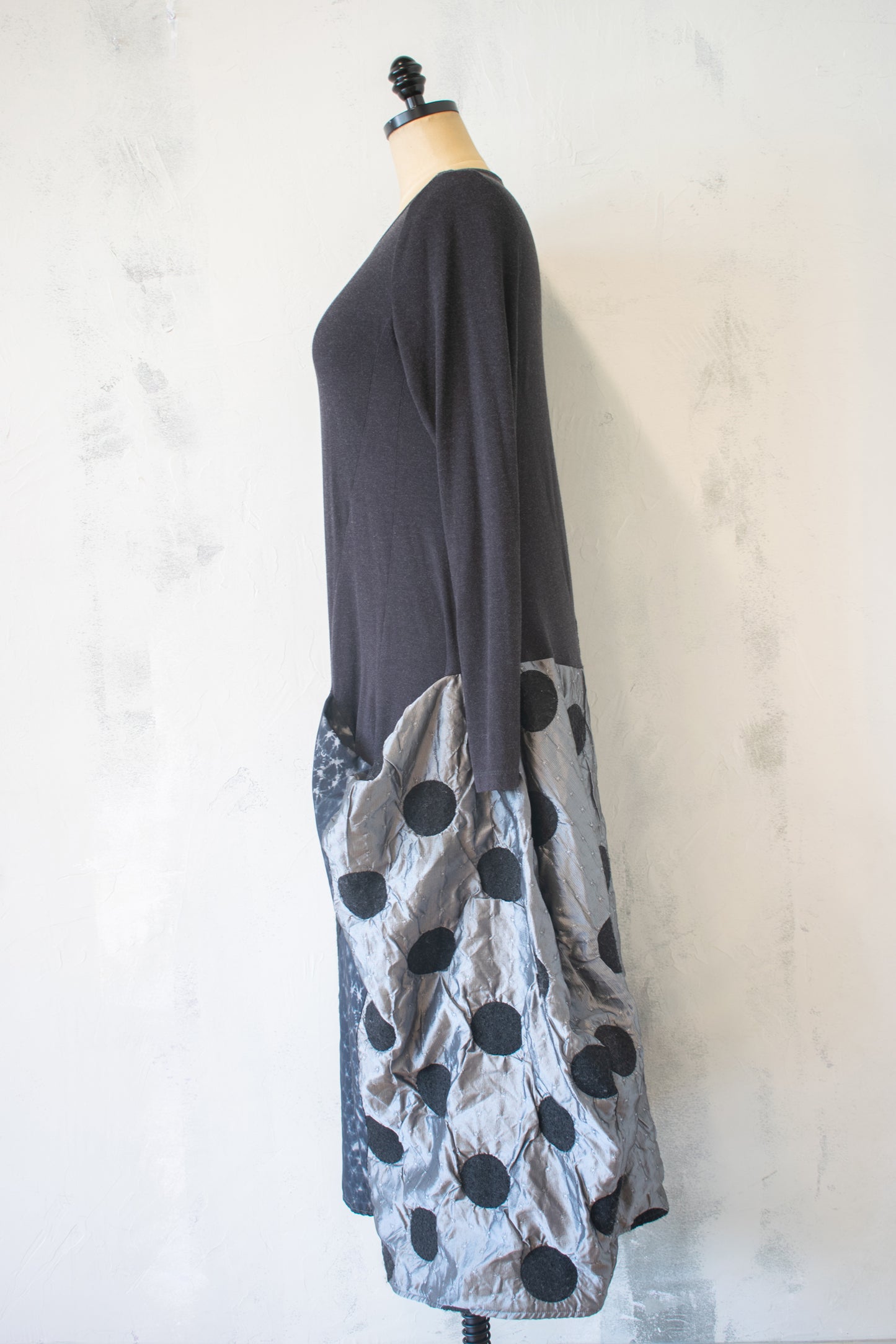 Alembika; Silver and Grey Patchwork Dress