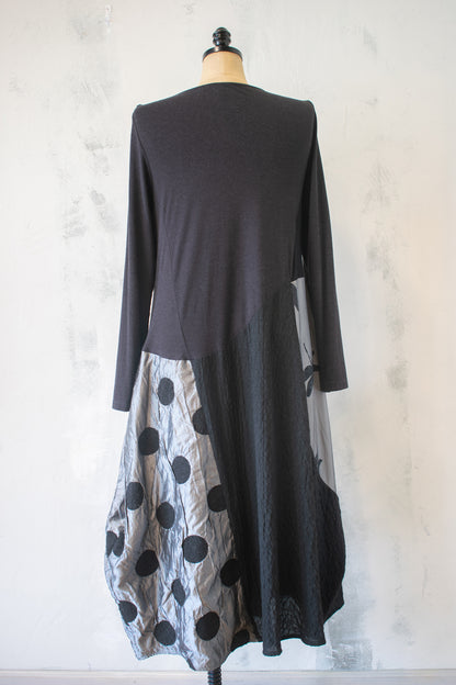 Alembika; Silver and Grey Patchwork Dress