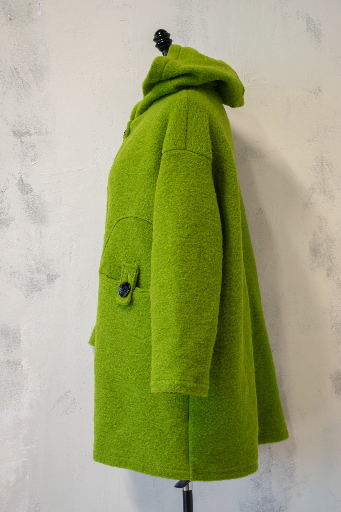 Trasparente; Boiled Wool Coat in Lime