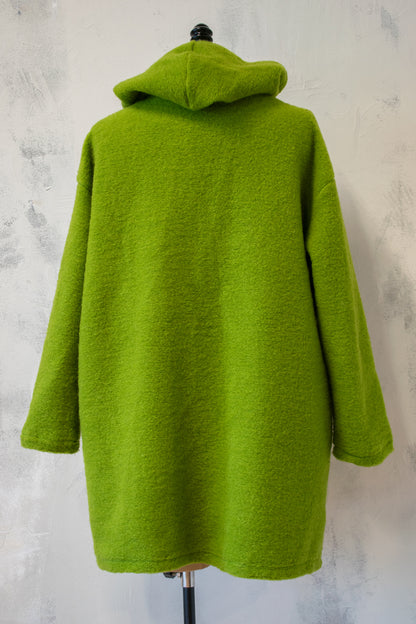 Trasparente; Boiled Wool Coat in Lime