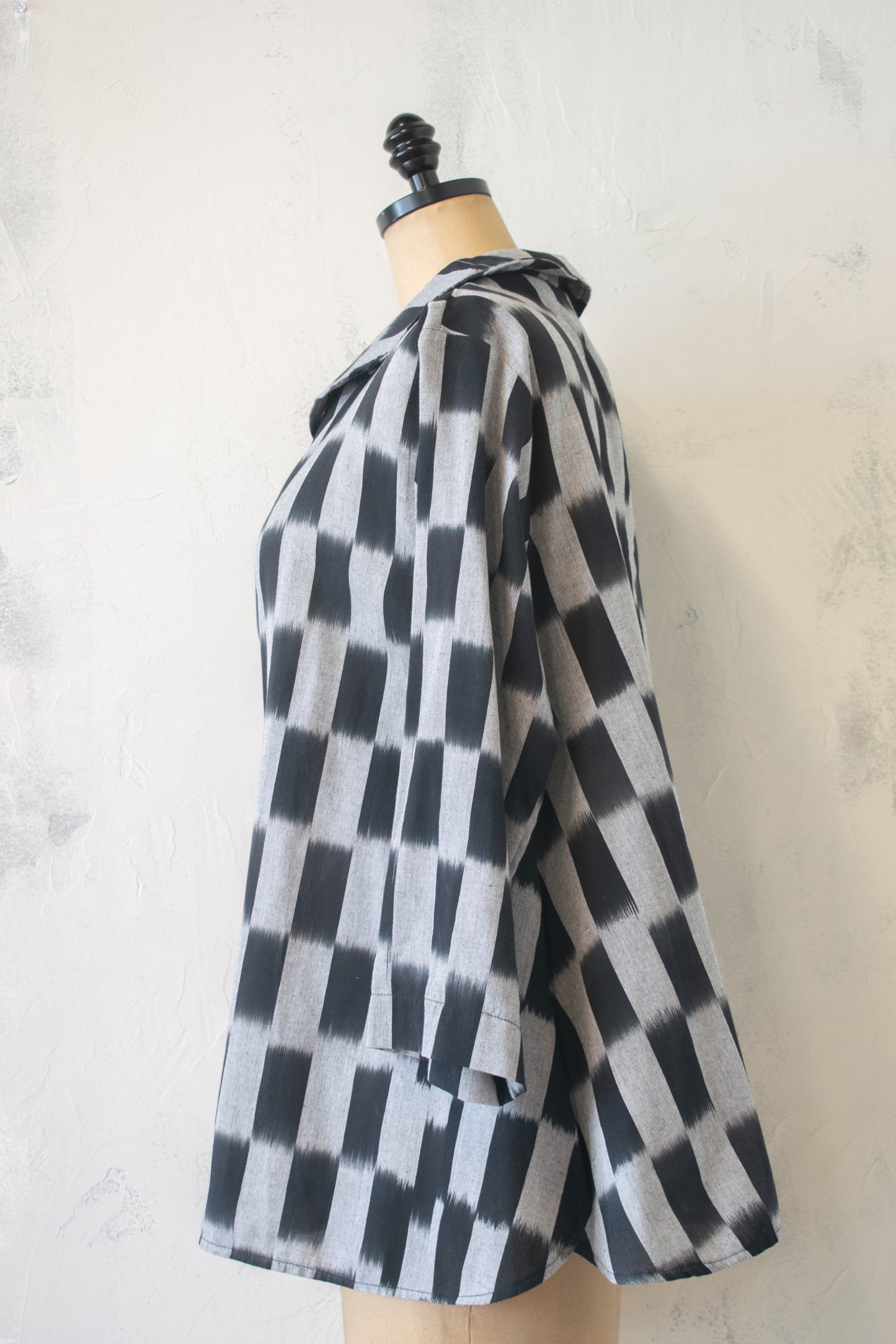 M Square; Hand Woven Cotton Button Front Shirt