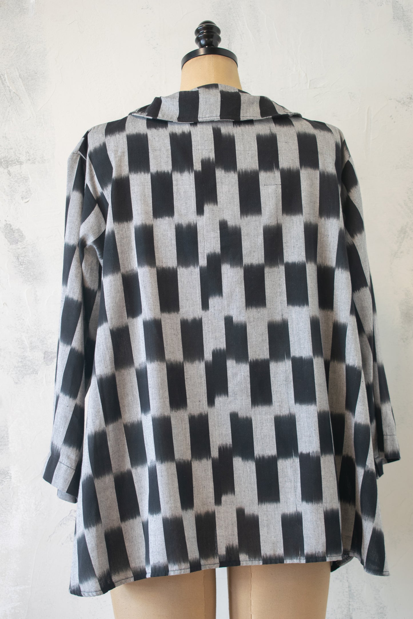 M Square; Hand Woven Cotton Button Front Shirt