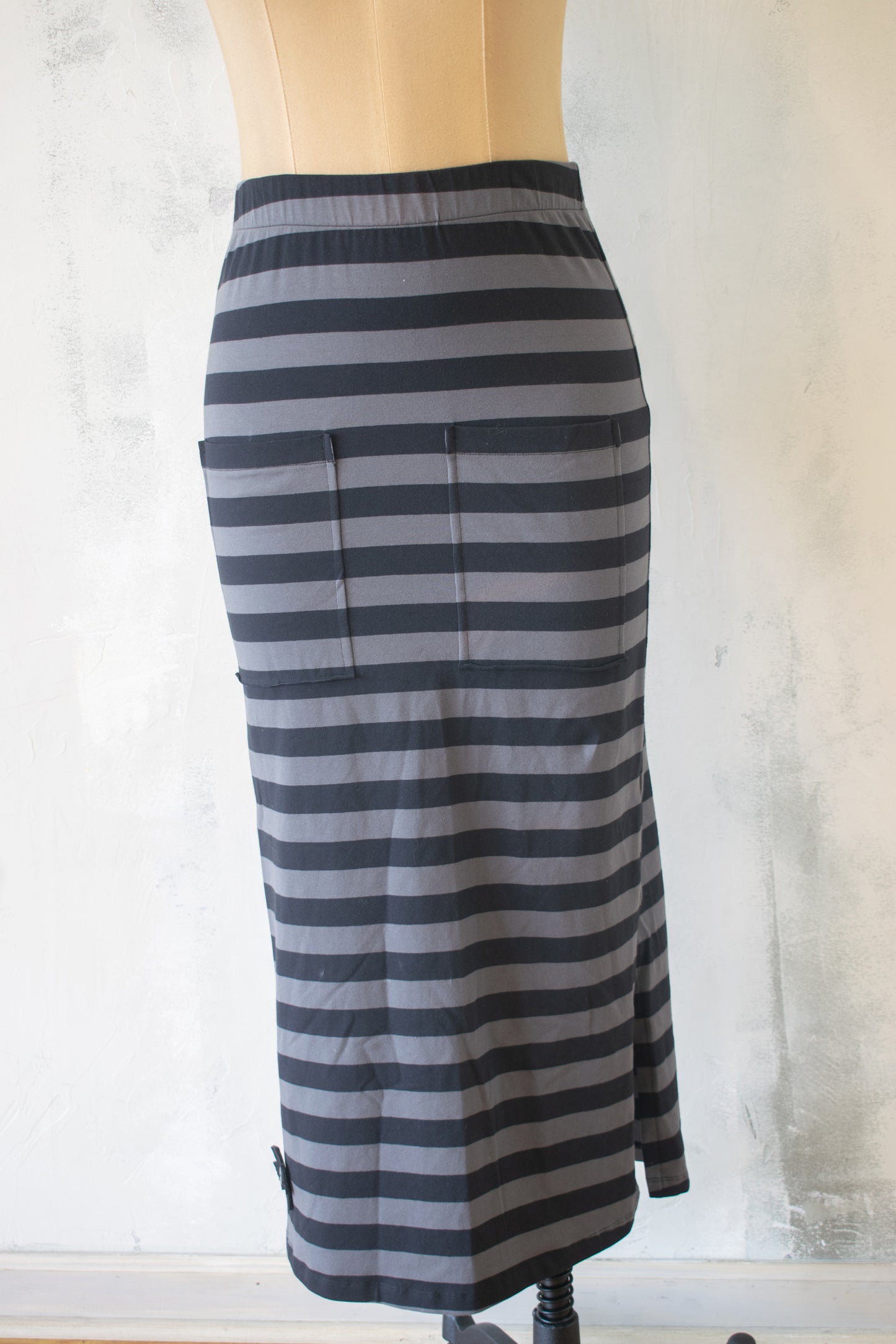 PLU; NWT; Grey Stripe Straight Skirt