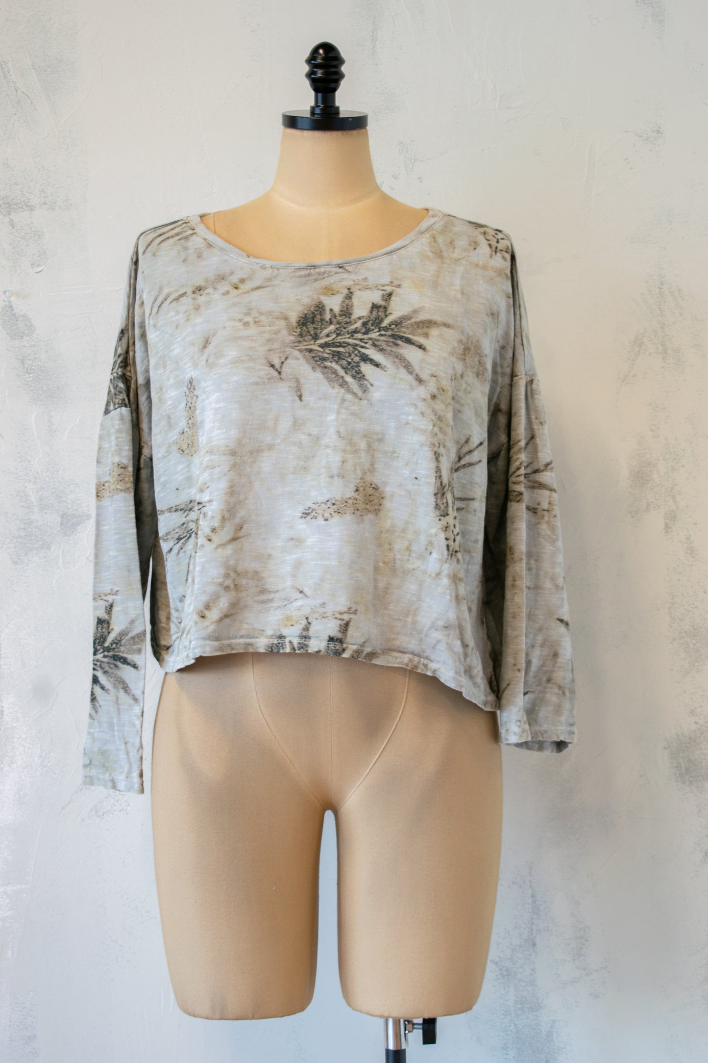 Krista Larson Cropped Long Sleeve Tee in Fern