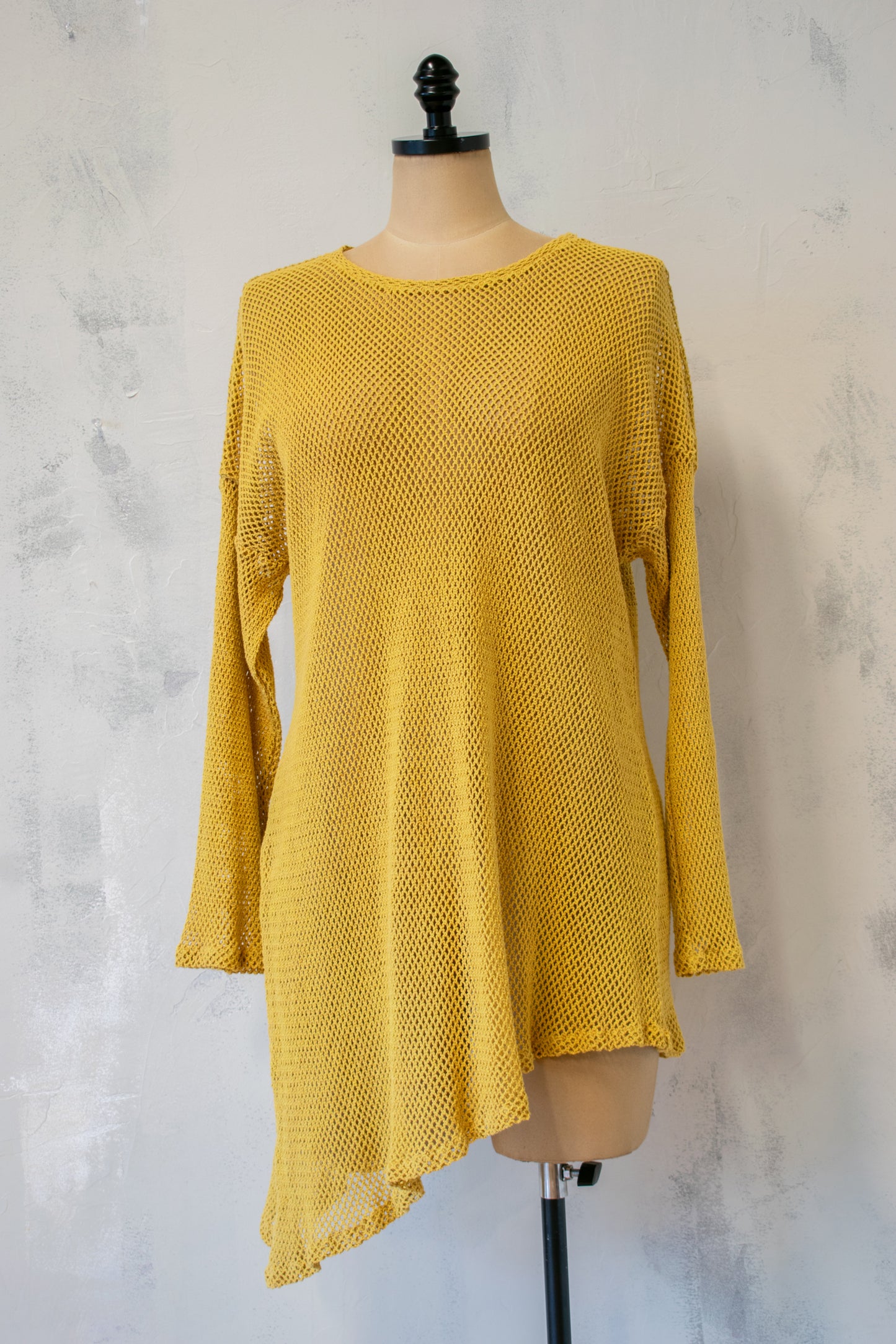 Krista Larson; Mesh Asymmetrical Topper in Gold