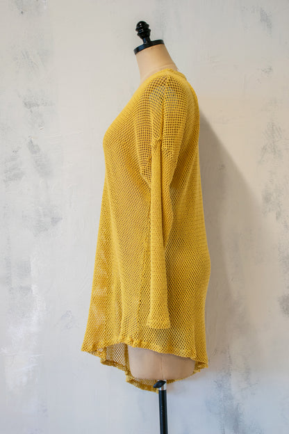 Krista Larson; Mesh Asymmetrical Topper in Gold