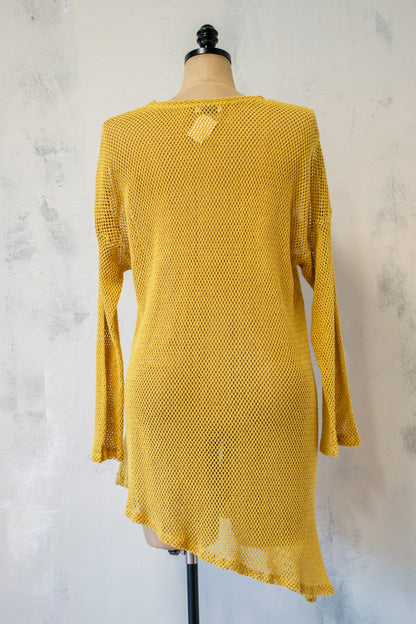 Krista Larson; Mesh Asymmetrical Topper in Gold