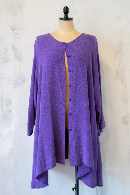 URU Embossed Silk Jacket in Violet