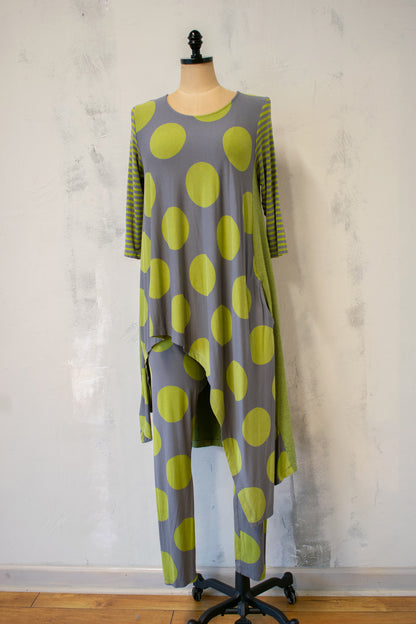 Alembika; Dot Leggings in Lime and Grey