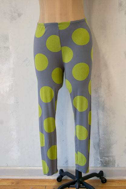 Alembika; Dot Leggings in Lime and Grey