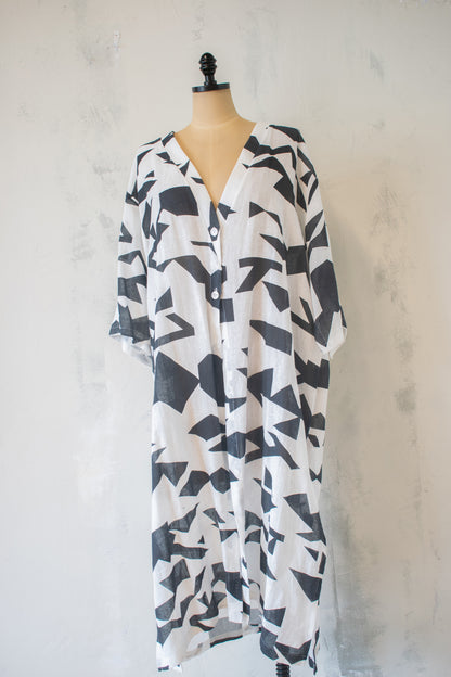 Lotus Eater; Linen Kaftan w Back Cut Out