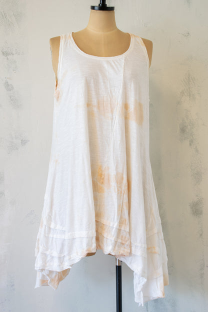 Krista Larson; Ruffle Tank in Shibori Peach