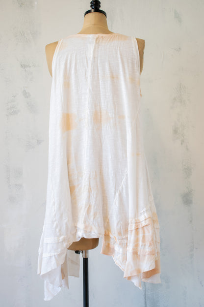 Krista Larson; Ruffle Tank in Shibori Peach