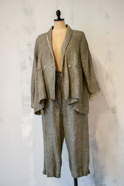 Baci; Mineral Wash Linen Relaxed Blazer