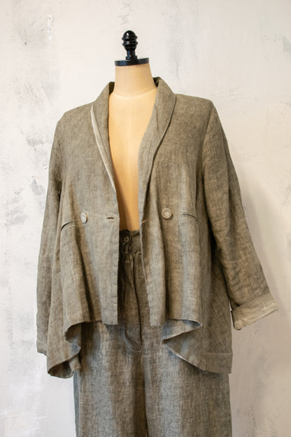 Baci; Mineral Wash Linen Relaxed Blazer