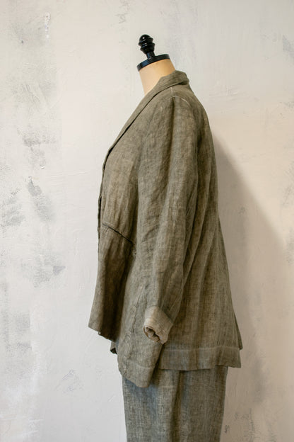 Baci; Mineral Wash Linen Relaxed Blazer