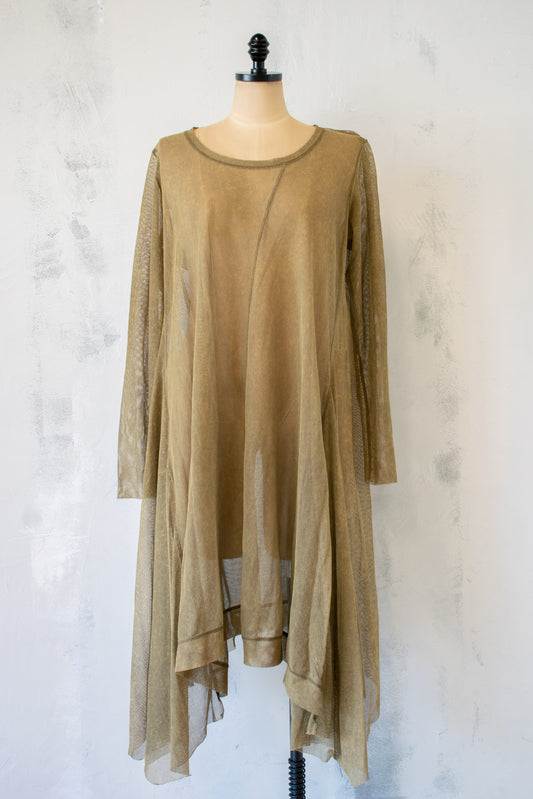 Krista Larson; Long Mesh Tunic Topper in Moss