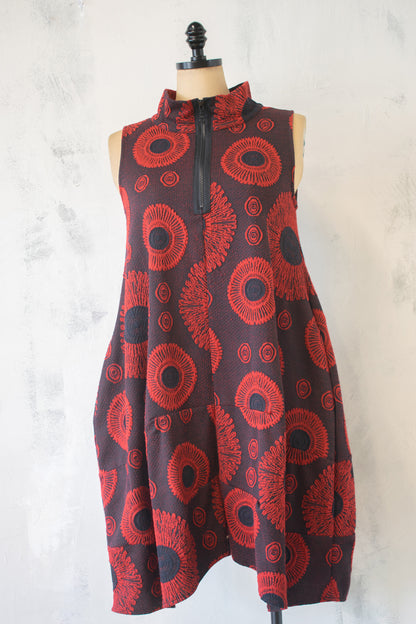 Kozan; Red and Black Jacquard Tunic