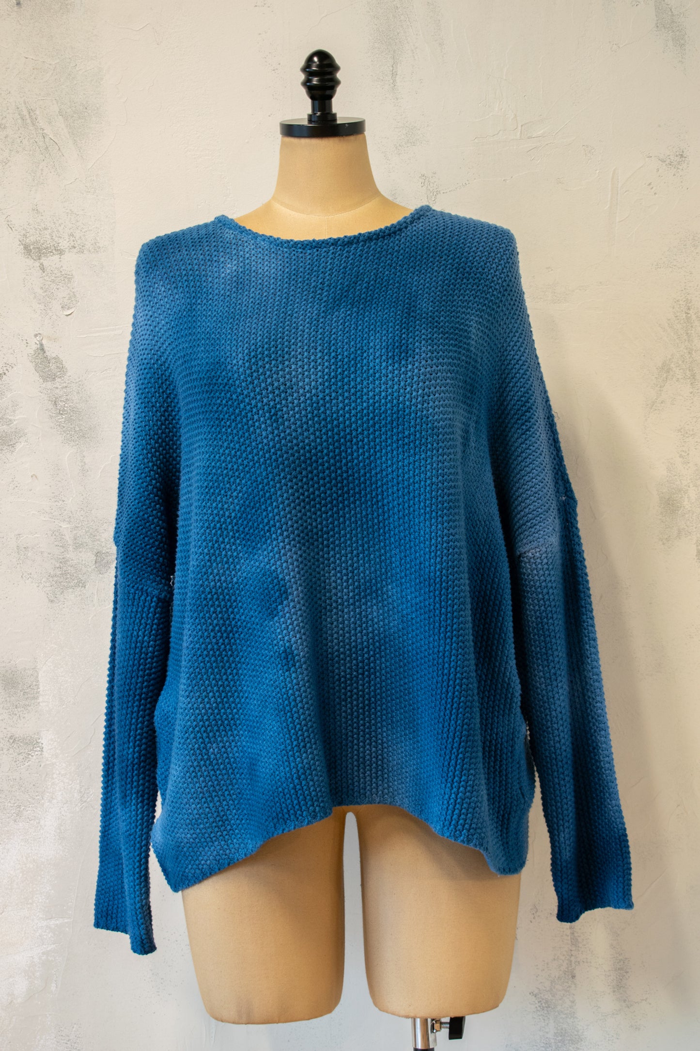 Heyne Bogut; Hand Dyed Seed Stitch Relaxed Cotton Sweater