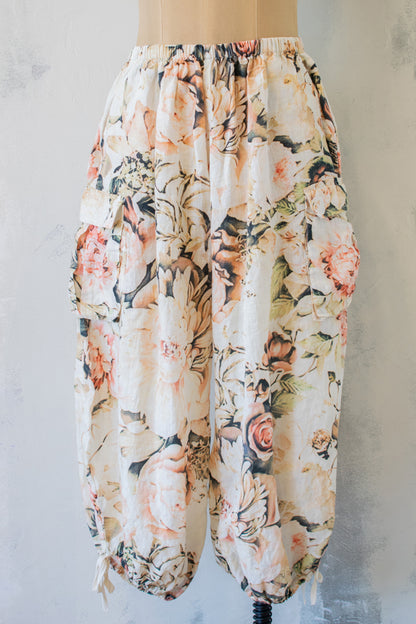 Krista Larson; Printed Stormy Pant with Hem Ties