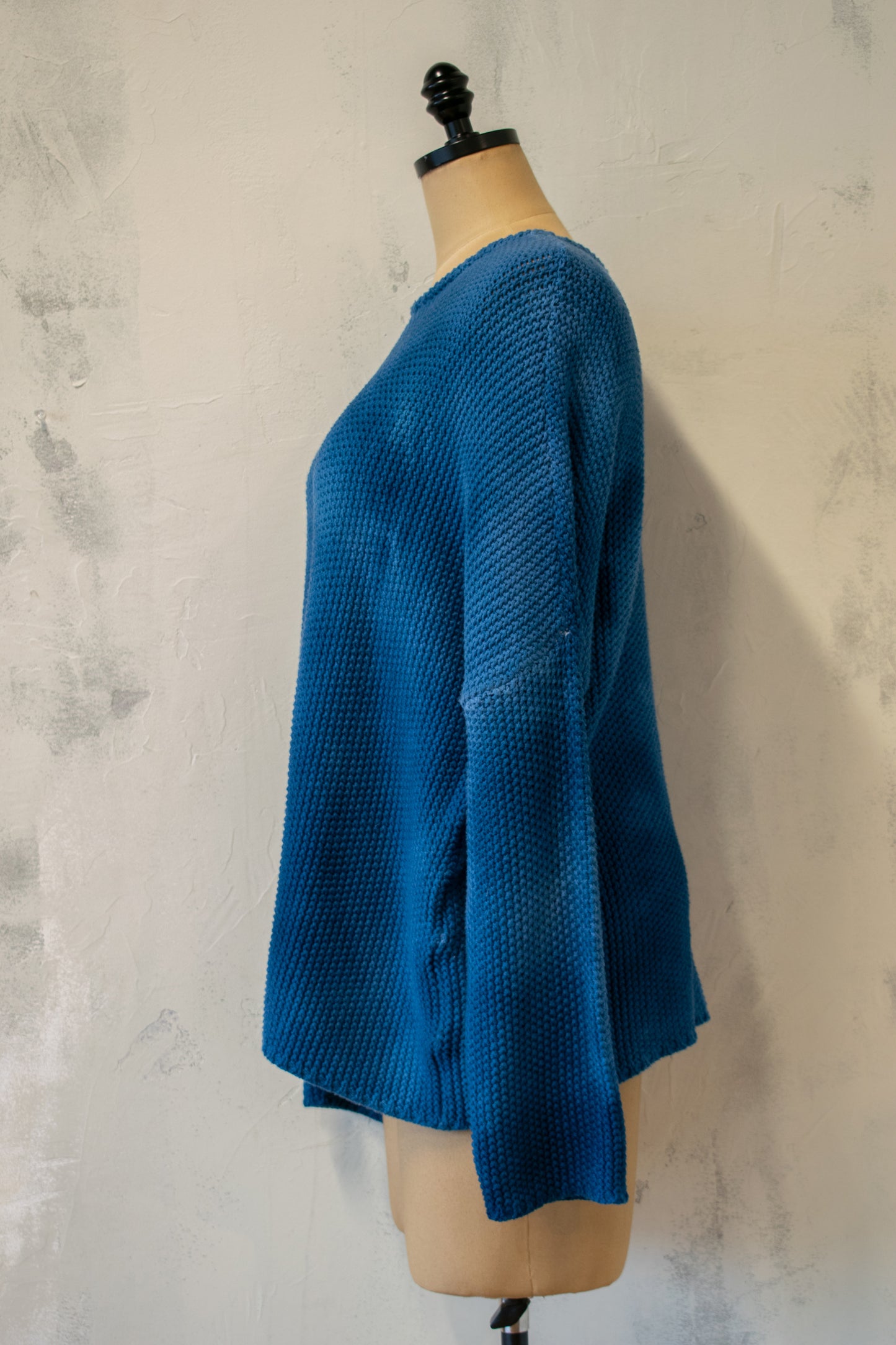 Heyne Bogut; Hand Dyed Seed Stitch Relaxed Cotton Sweater