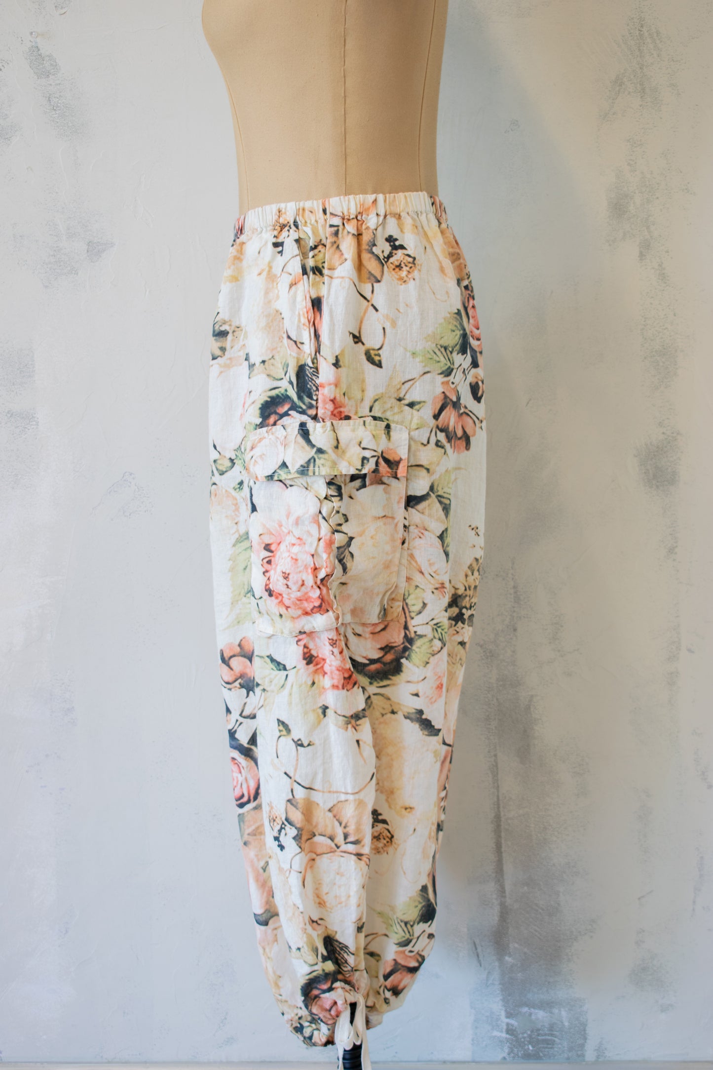 Krista Larson; Printed Stormy Pant with Hem Ties