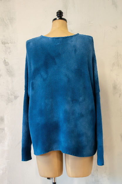 Heyne Bogut; Hand Dyed Seed Stitch Relaxed Cotton Sweater
