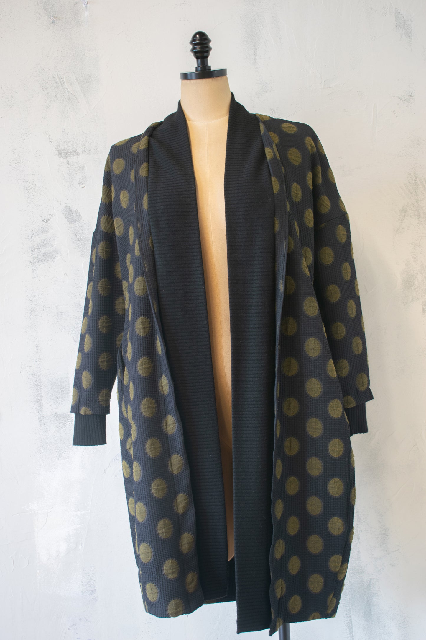 Gershon Bram; Olive and Black Cardigan