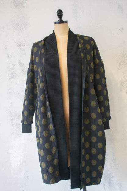 Gershon Bram; Olive and Black Cardigan