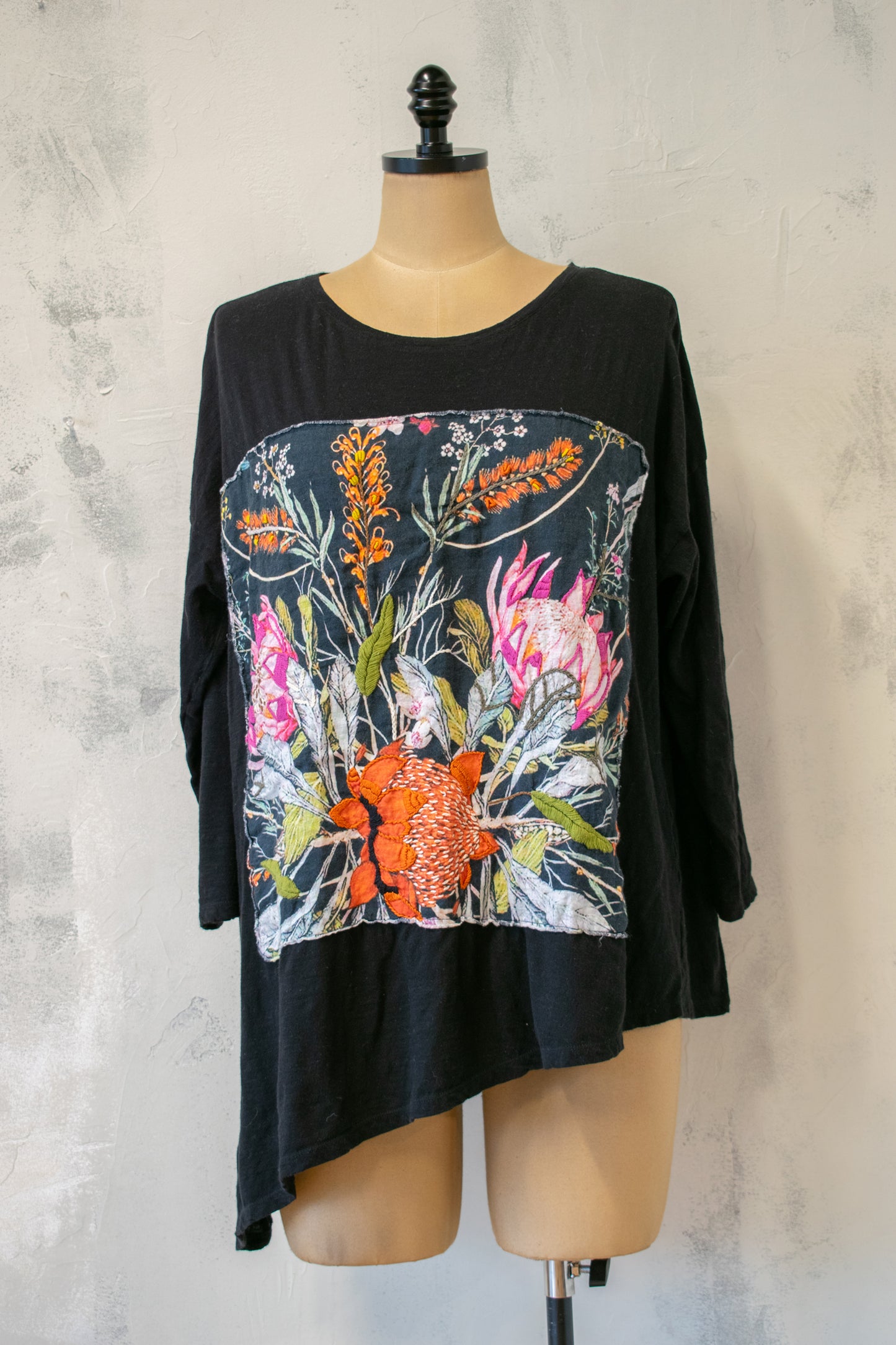 Krista Larson; Applique Asymmetrical Tee