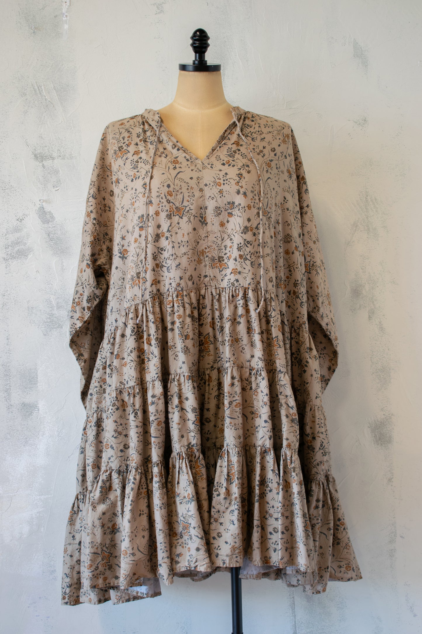 Krista Larson; Farm Dress in Floral in Wheat