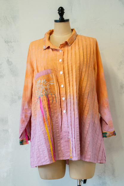 Roots and Wings; Dip Dyed Button Up