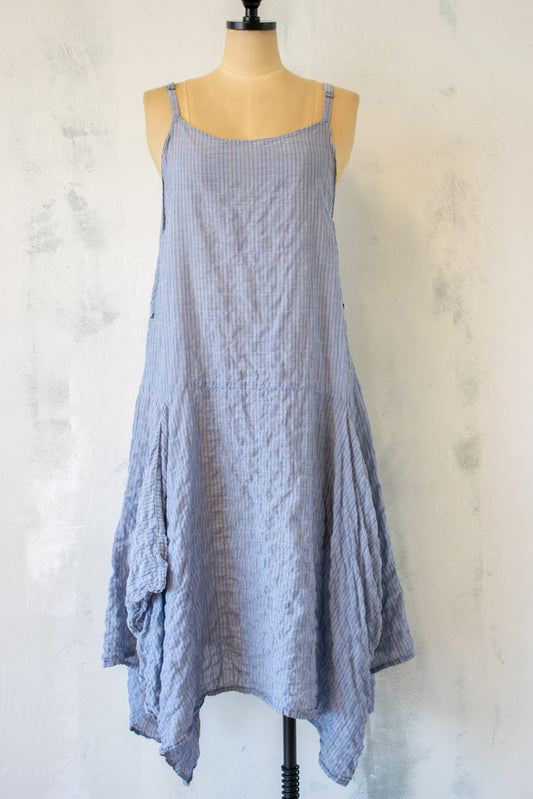 Krista Larson; Long Slip in Blue Stripe Shirting