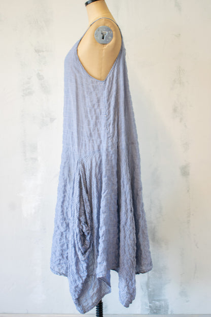 Krista Larson; Long Slip in Blue Stripe Shirting