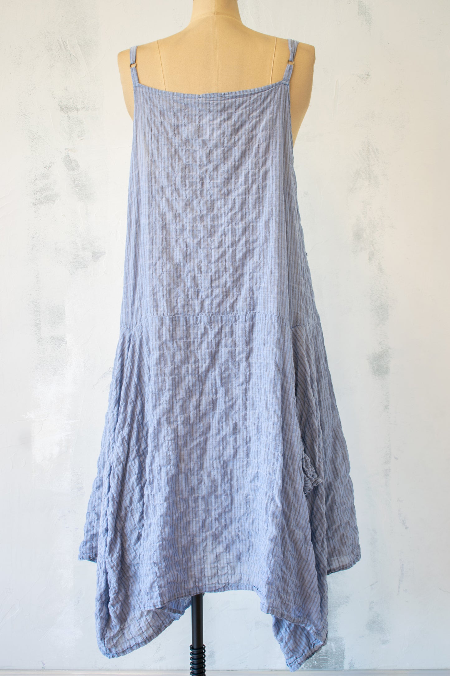 Krista Larson; Long Slip in Blue Stripe Shirting