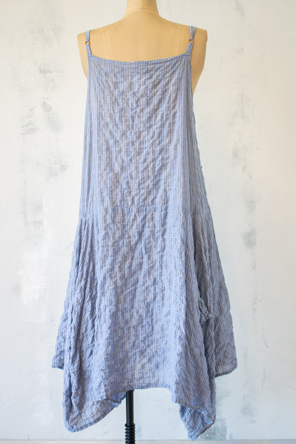 Krista Larson; Long Slip in Blue Stripe Shirting