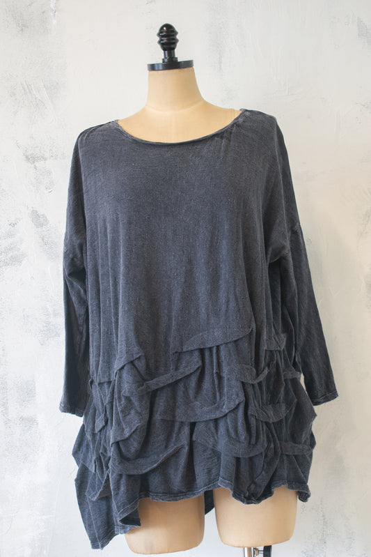 Krista Larson; Wavey Shirt in Charcoal