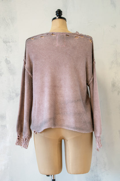 Roots and Wings; Distressed Star Sweater