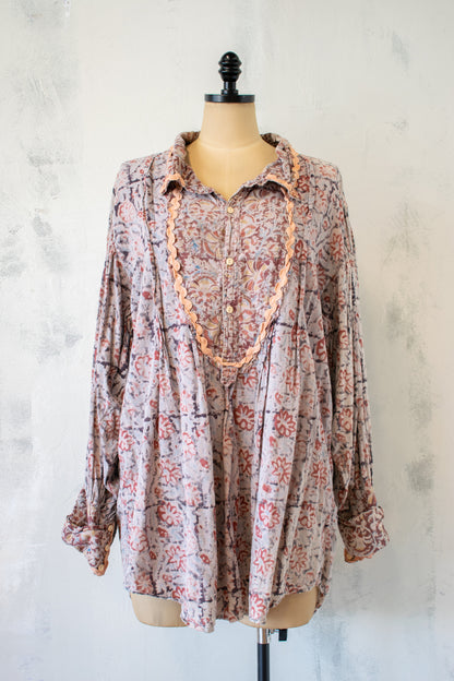 Magnolia Pearl; Block Print and Trim Tora Shirt