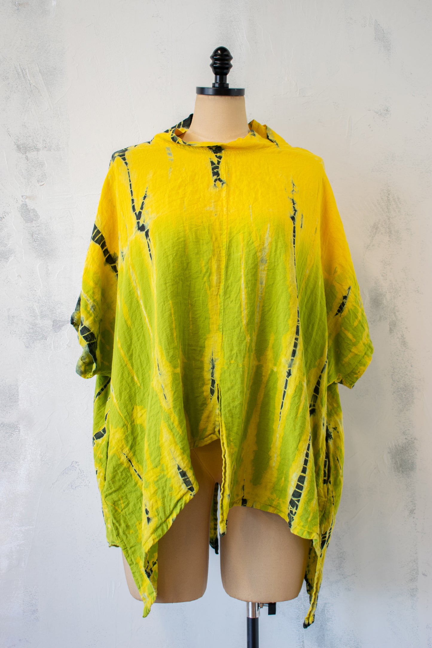 Eleven Stitch; Dip Dyed One Size Shawl Collar Tunic